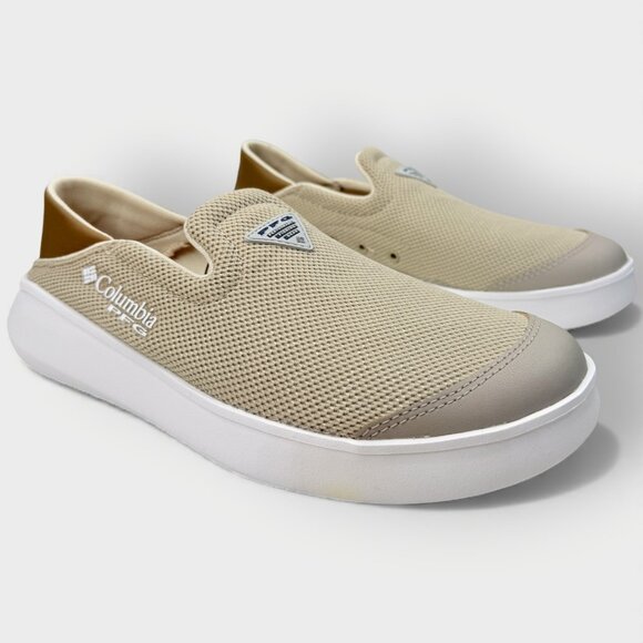 Columbia Men’s Boatside Vent PFG Boat Slip-On Shoes Canvas Tan Delta Size 8 - Picture 1 of 15